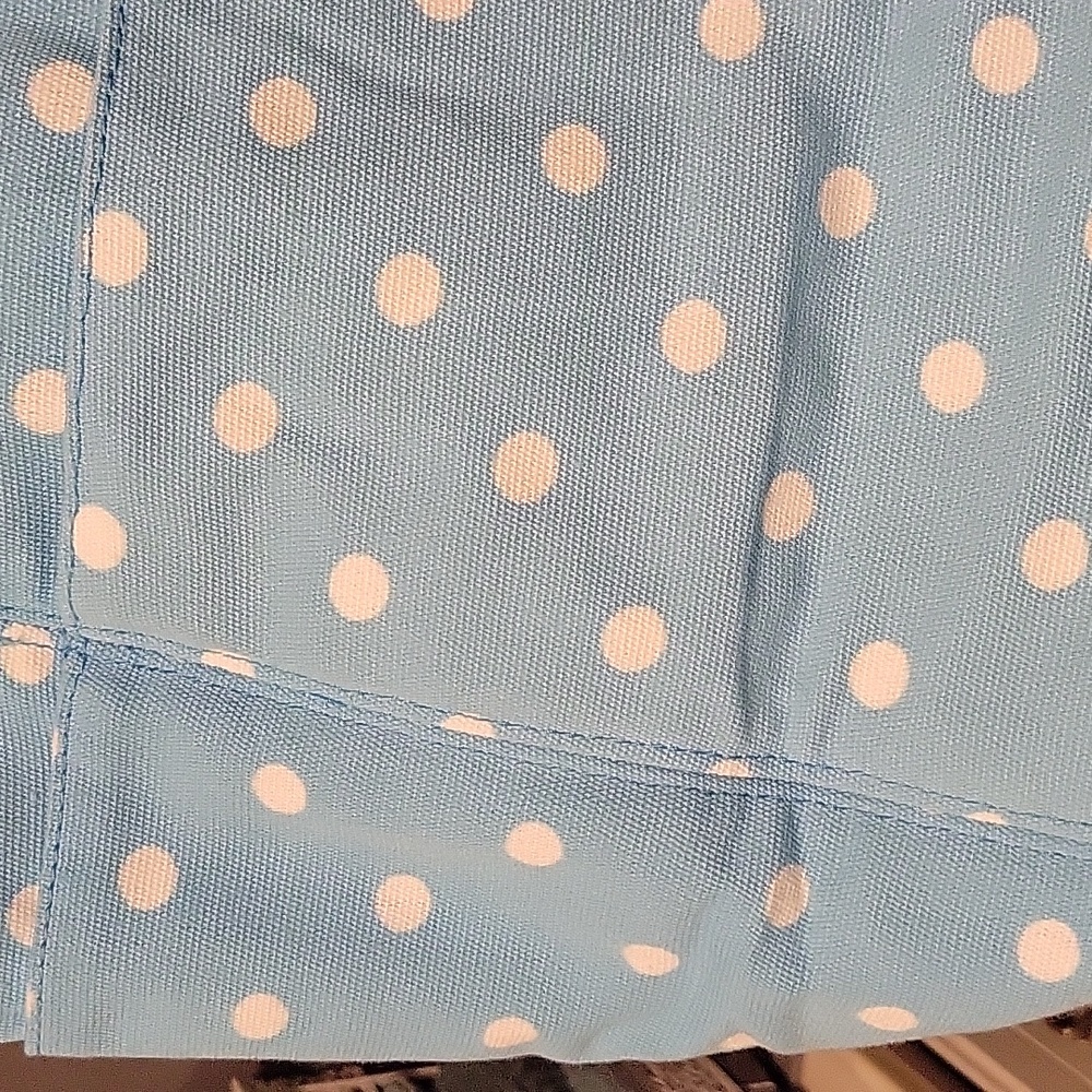 Pottery Barn teen Espadrille Blue white Polka-dot tote w/ Fish Keychain New - Picture 6 of 8